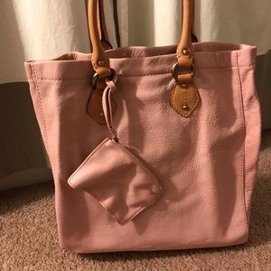 J Crew leather shoulder tote